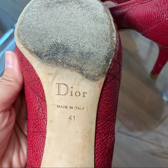 Dior raspberry coloured peel toes - Picture 5 of 5
